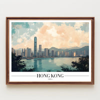 Hong Kong Scenic Skyline Urban Cityscape Poster PosterGoat