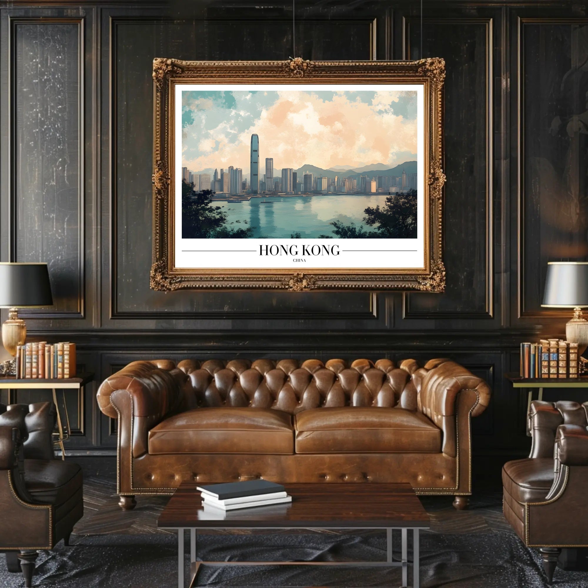 Hong Kong Scenic Skyline Urban Cityscape Poster PosterGoat