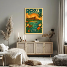 Honolulu The Heart of Hawaii Poster PosterGoat