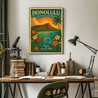 Honolulu The Heart of Hawaii Poster PosterGoat