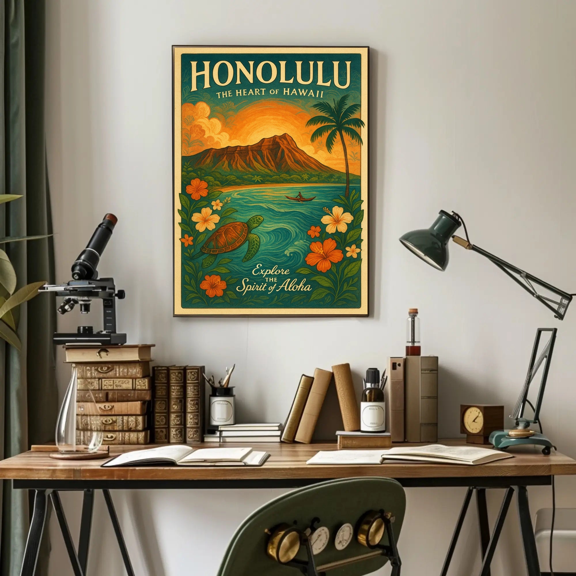 Honolulu The Heart of Hawaii Poster PosterGoat