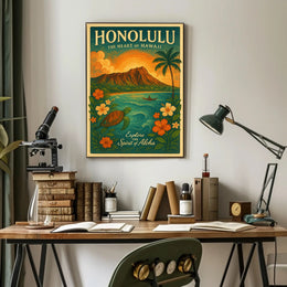 Honolulu The Heart of Hawaii Poster PosterGoat