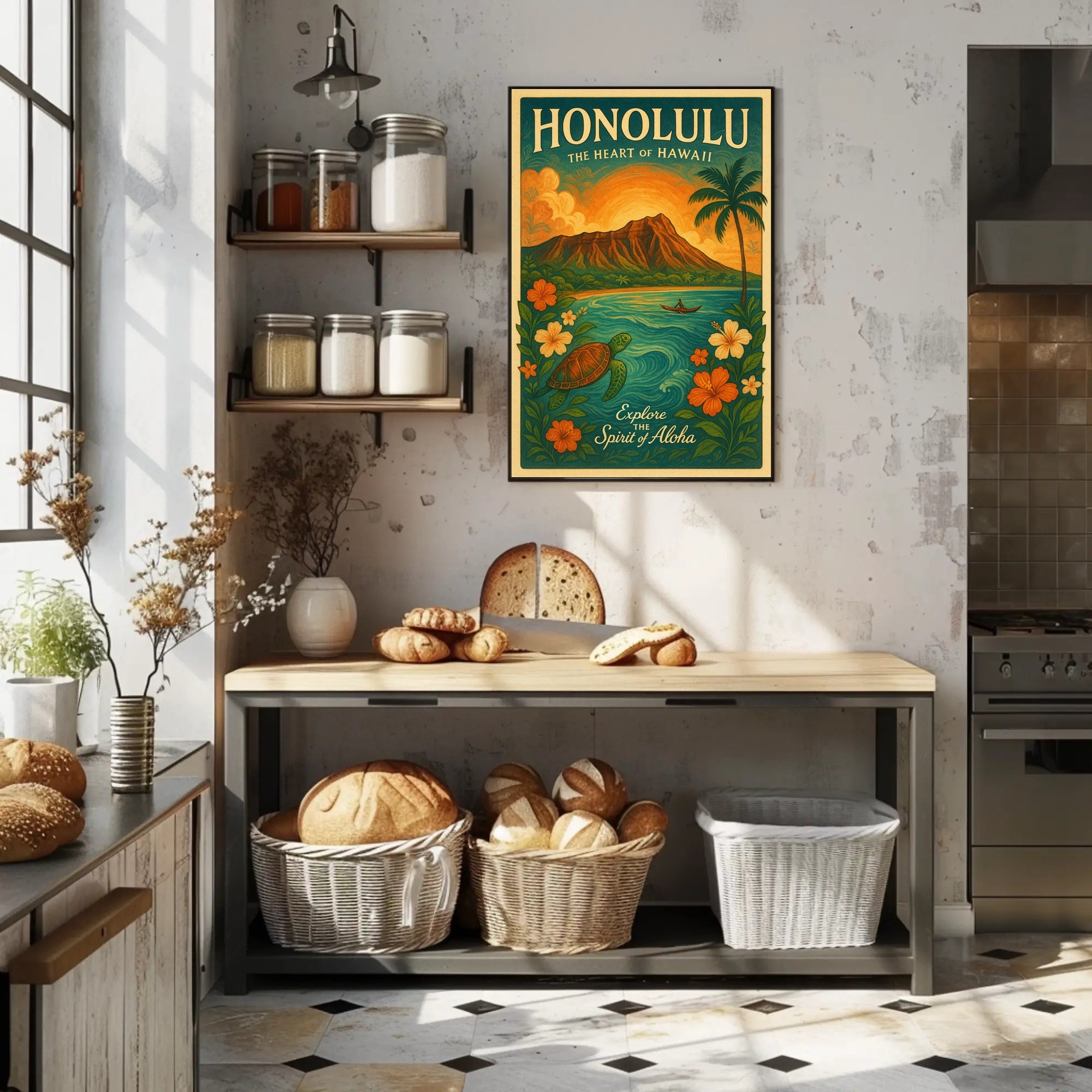 Honolulu The Heart of Hawaii Poster PosterGoat