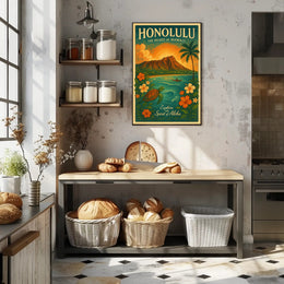 Honolulu The Heart of Hawaii Poster PosterGoat
