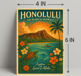 Honolulu The Heart of Hawaii Poster PosterGoat