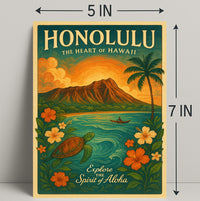 Honolulu The Heart of Hawaii Poster PosterGoat