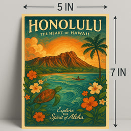 Honolulu The Heart of Hawaii Poster PosterGoat