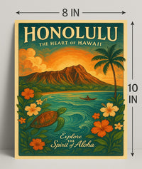 Honolulu The Heart of Hawaii Poster PosterGoat