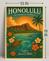 Honolulu The Heart of Hawaii Poster PosterGoat