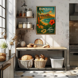 Honolulu Where Aloha Lives Poster PosterGoat