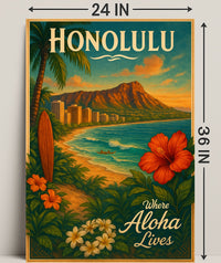 Honolulu Where Aloha Lives Poster PosterGoat
