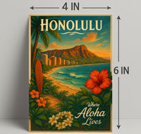Honolulu Where Aloha Lives Poster PosterGoat