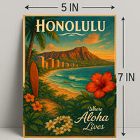 Honolulu Where Aloha Lives Poster PosterGoat