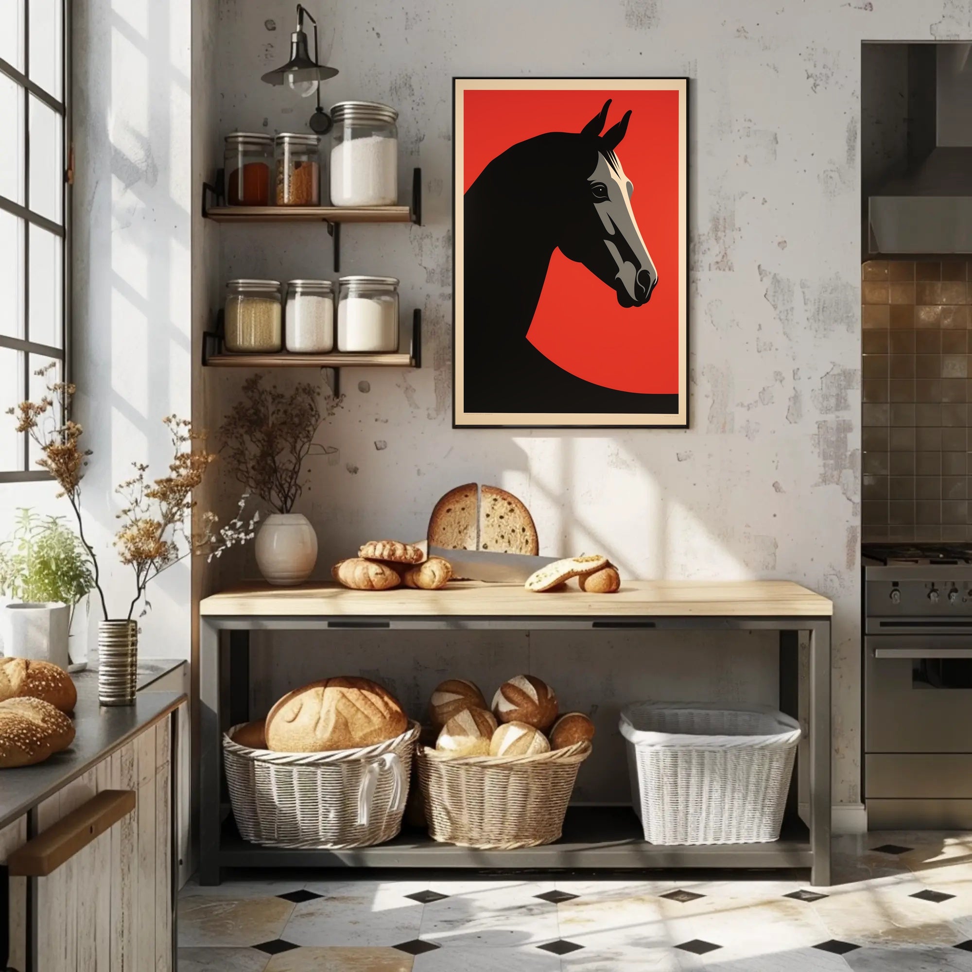Horse Head Abstract Design Art Print - Abstract or Artistic Poster PosterGoat