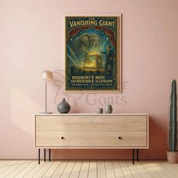 Houdini's Vanishing Elephant Illusion: Vintage Magic Poster PosterGoat