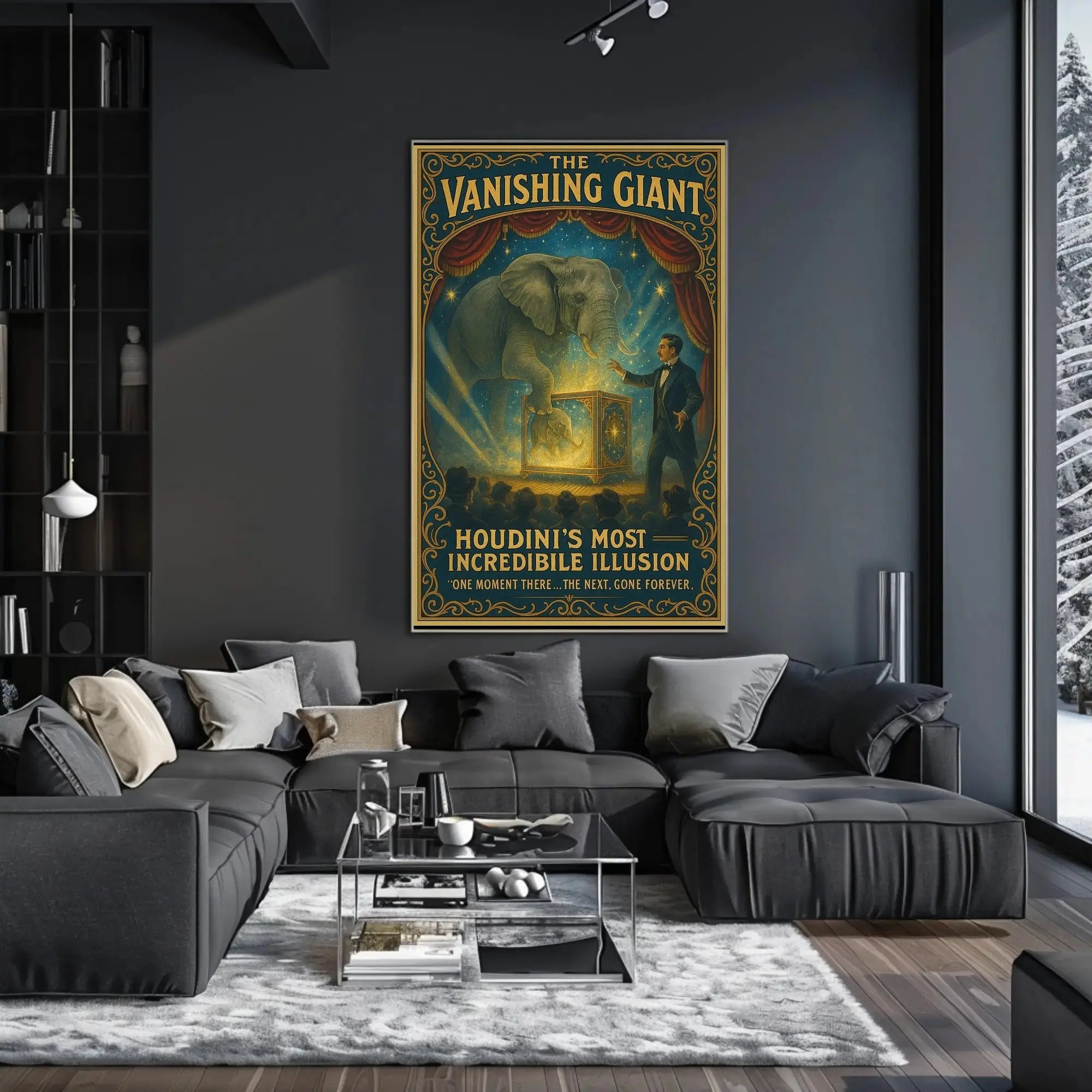 Houdini's Vanishing Elephant Illusion: Vintage Magic Poster PosterGoat