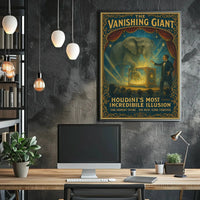 Houdini's Vanishing Elephant Illusion: Vintage Magic Poster PosterGoat
