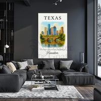 Houston Skyline Modern Vintage Travel Poster PosterGoat