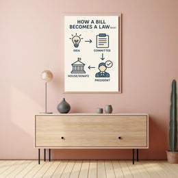 How a Bill Becomes a Law Educational or Infographic Poster PosterGoat
