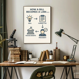 How a Bill Becomes a Law Educational or Infographic Poster PosterGoat