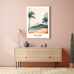 Hua Hin Serene Beach Vintage Travel Poster PosterGoat