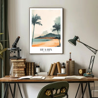 Hua Hin Serene Beach Vintage Travel Poster PosterGoat