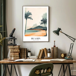 Hua Hin Serene Beach Vintage Travel Poster PosterGoat