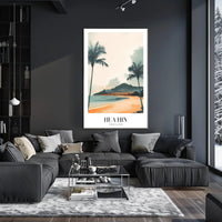Hua Hin Serene Beach Vintage Travel Poster PosterGoat