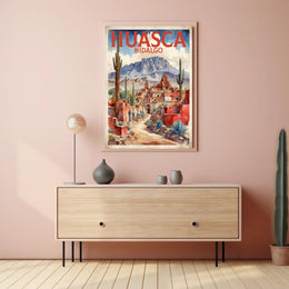 Huasca de Ocampo Watercolor Travel Poster PosterGoat