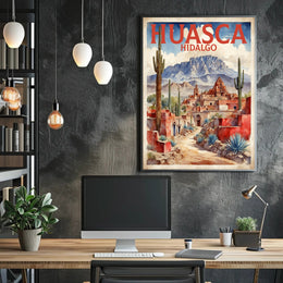 Huasca de Ocampo Watercolor Travel Poster PosterGoat