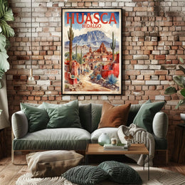 Huasca de Ocampo Watercolor Travel Poster PosterGoat
