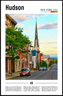 Hudson New York Street Scene Travel Poster PosterGoat