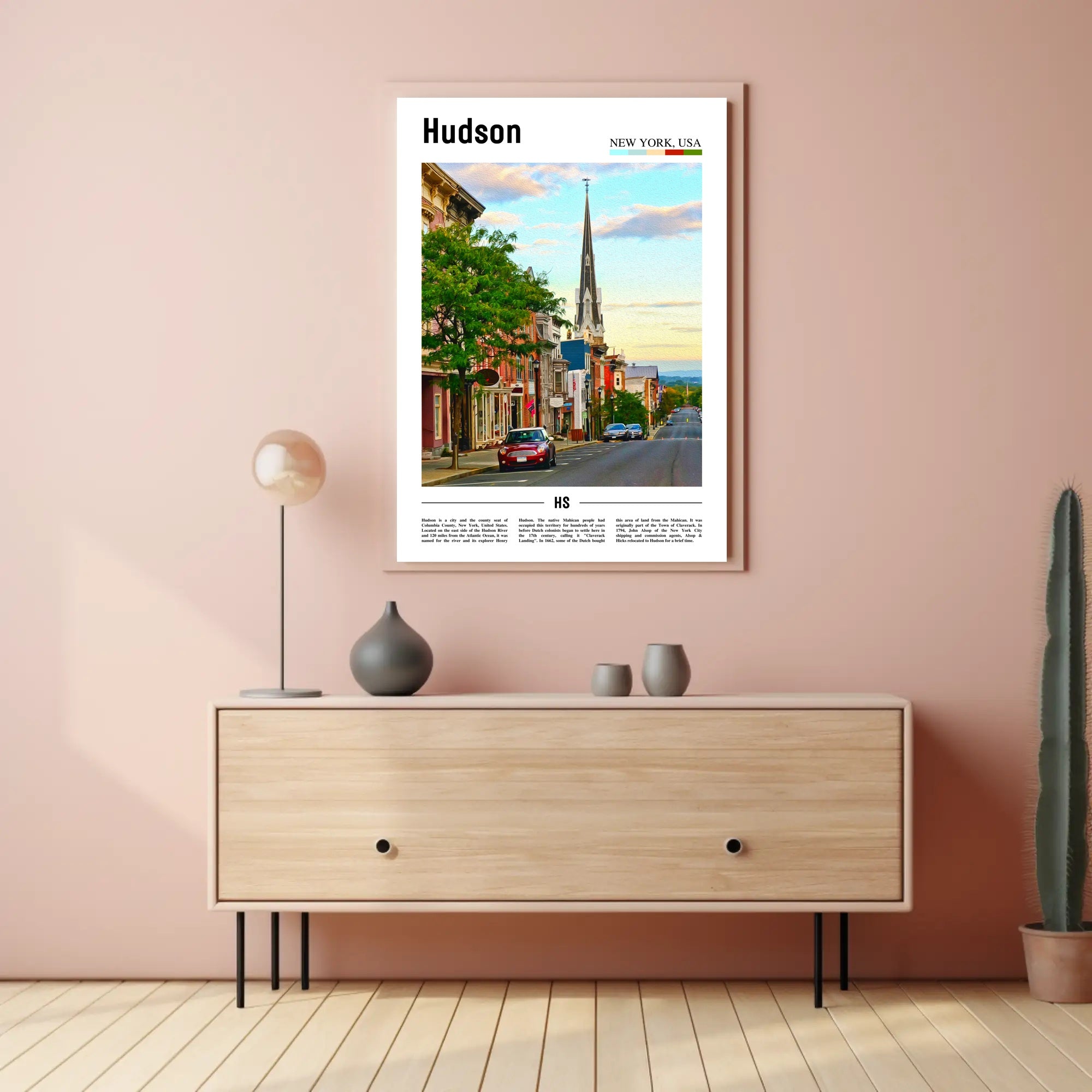 Hudson New York Street Scene Travel Poster PosterGoat
