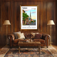 Hudson New York Street Scene Travel Poster PosterGoat