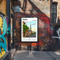 Hudson New York Street Scene Travel Poster PosterGoat