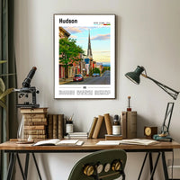 Hudson New York Street Scene Travel Poster PosterGoat