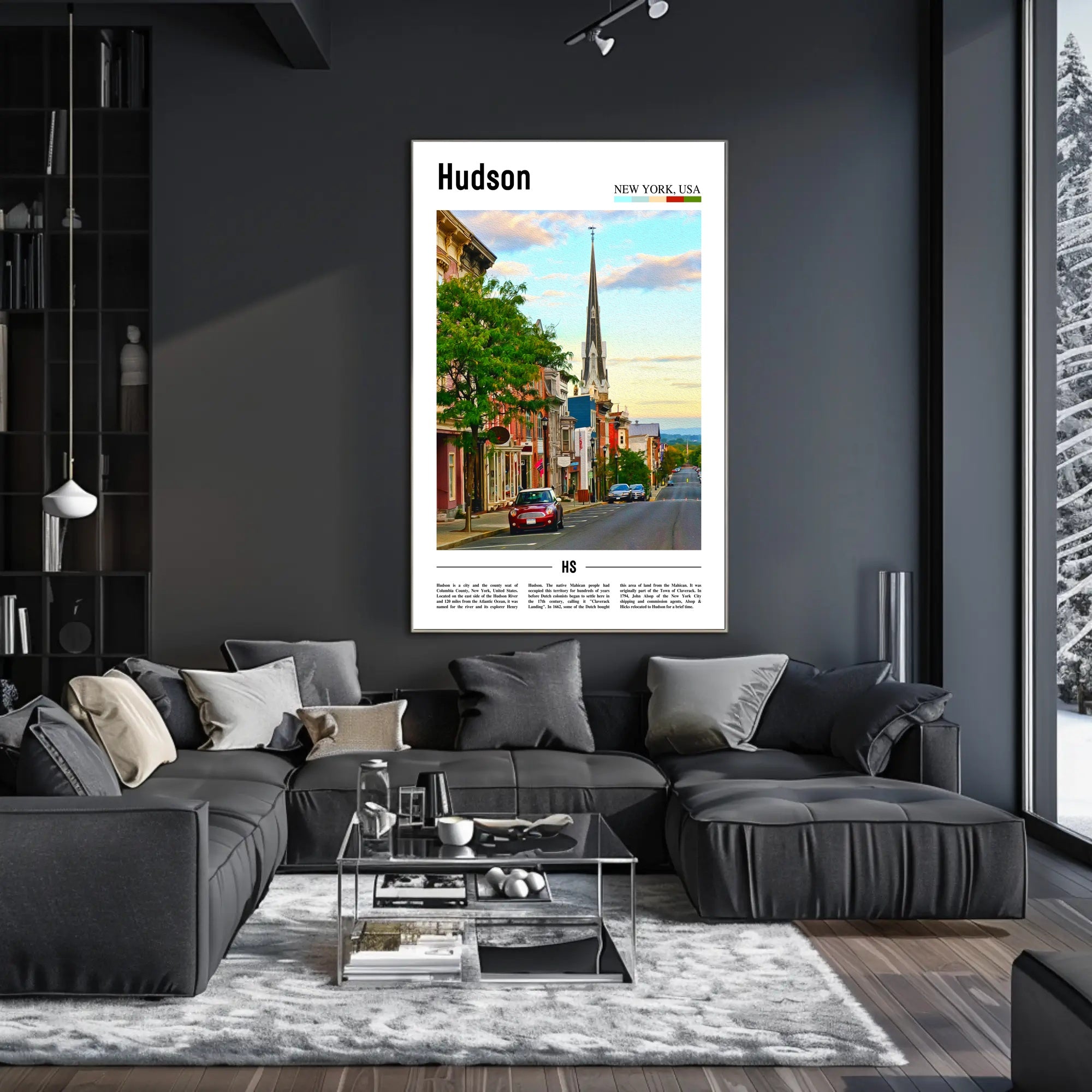 Hudson New York Street Scene Travel Poster PosterGoat