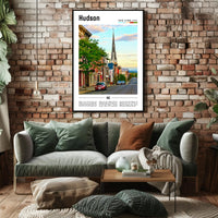 Hudson New York Street Scene Travel Poster PosterGoat
