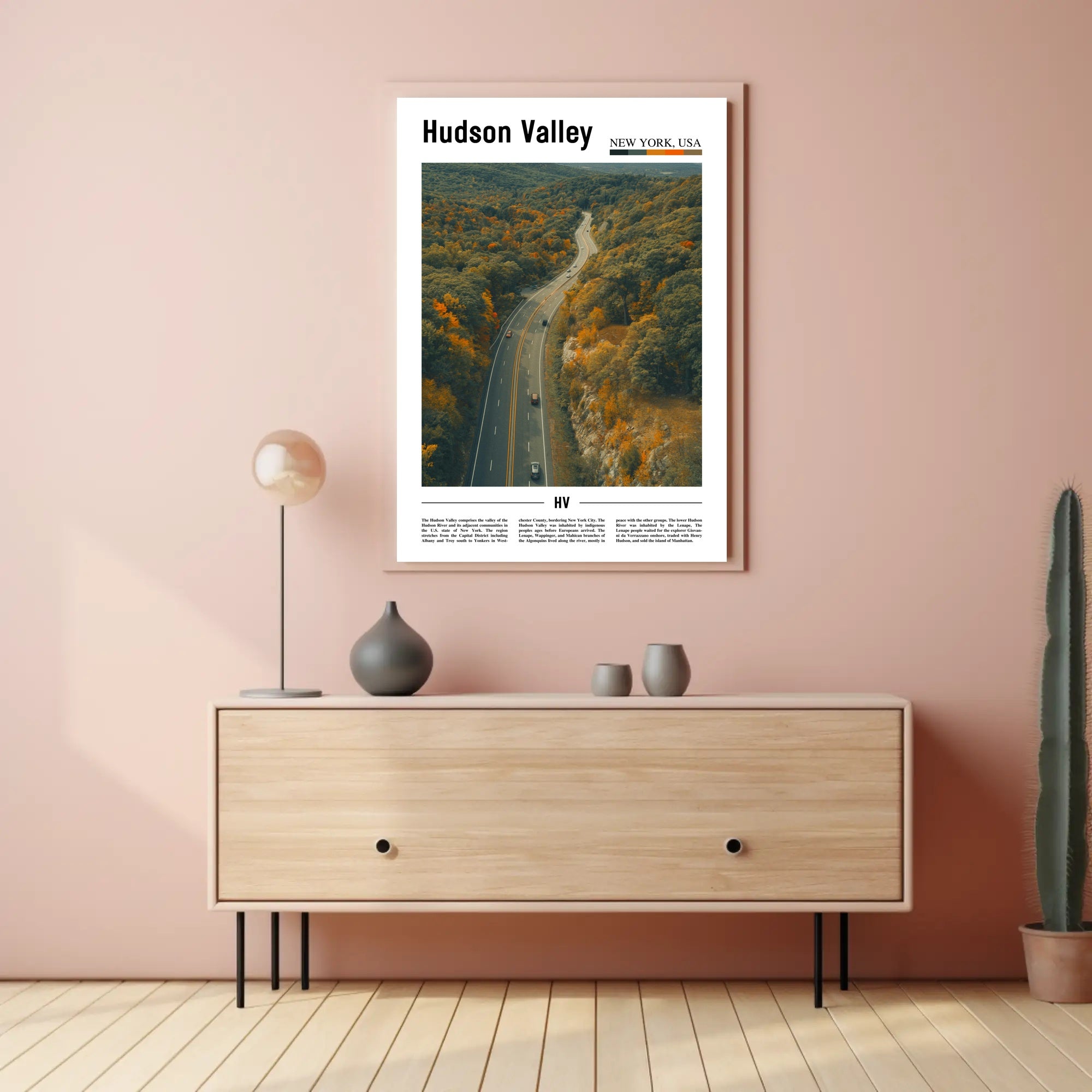 Hudson Valley Winding Road Travel Poster PosterGoat