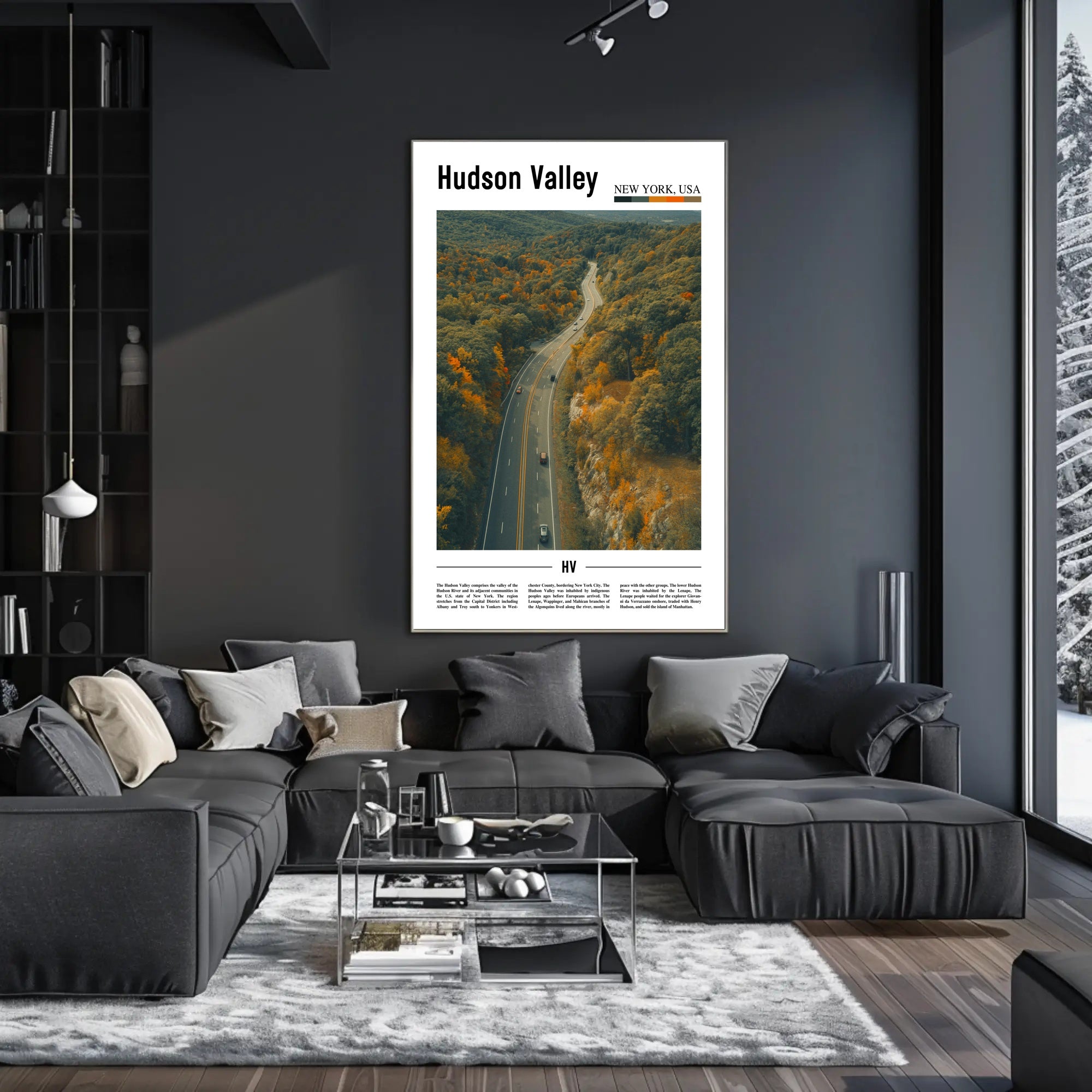 Hudson Valley Winding Road Travel Poster PosterGoat