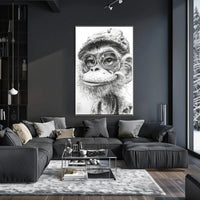 Humanized Monkey with Glasses and Cap Animal Poster PosterGoat