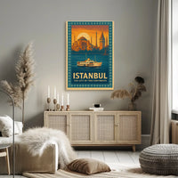 ISTANBUL BRIDGE BETWEEN CONTINENTS VINTAGE TRAVEL POSTER PosterGoat