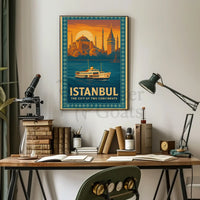 ISTANBUL BRIDGE BETWEEN CONTINENTS VINTAGE TRAVEL POSTER PosterGoat
