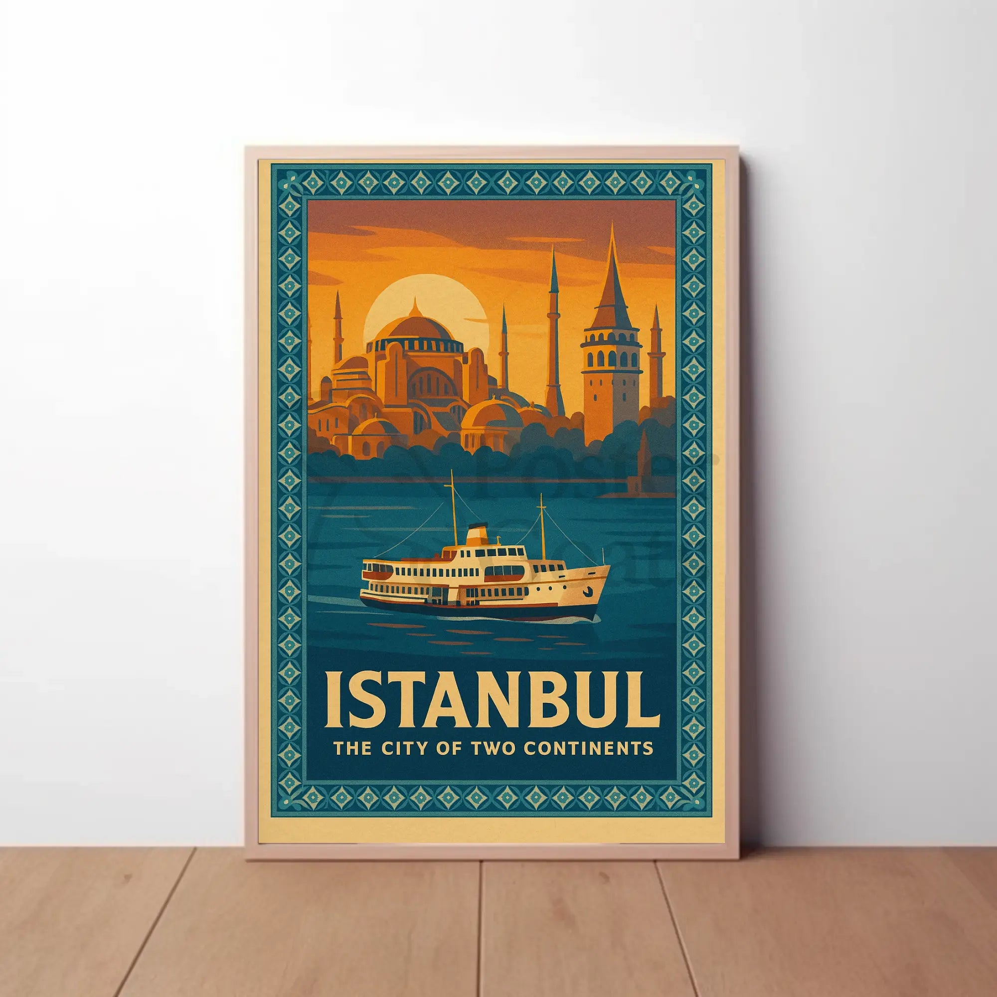 ISTANBUL BRIDGE BETWEEN CONTINENTS VINTAGE TRAVEL POSTER PosterGoat