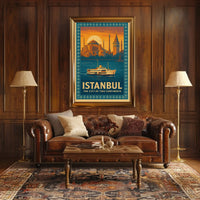 ISTANBUL BRIDGE BETWEEN CONTINENTS VINTAGE TRAVEL POSTER PosterGoat
