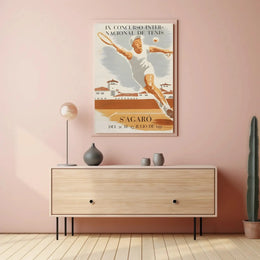IX Concurso Internacional De Tenis 1950 Vintage Sports Poster PosterGoat