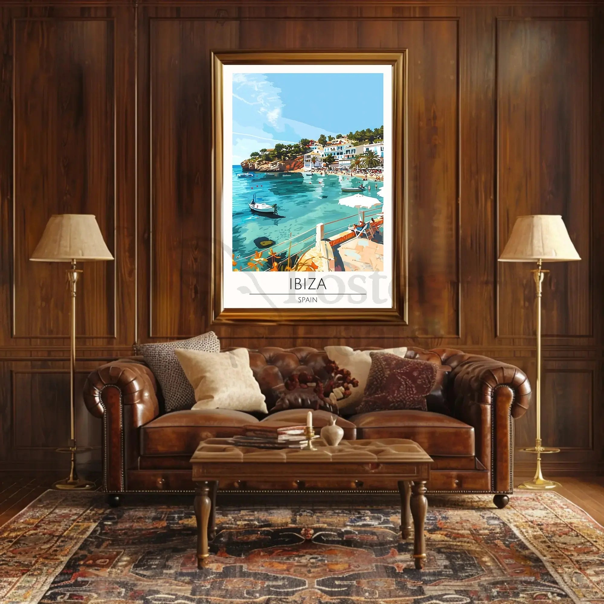 Ibiza Beach Bliss: Mediterranean Seaside Travel Poster PosterGoat
