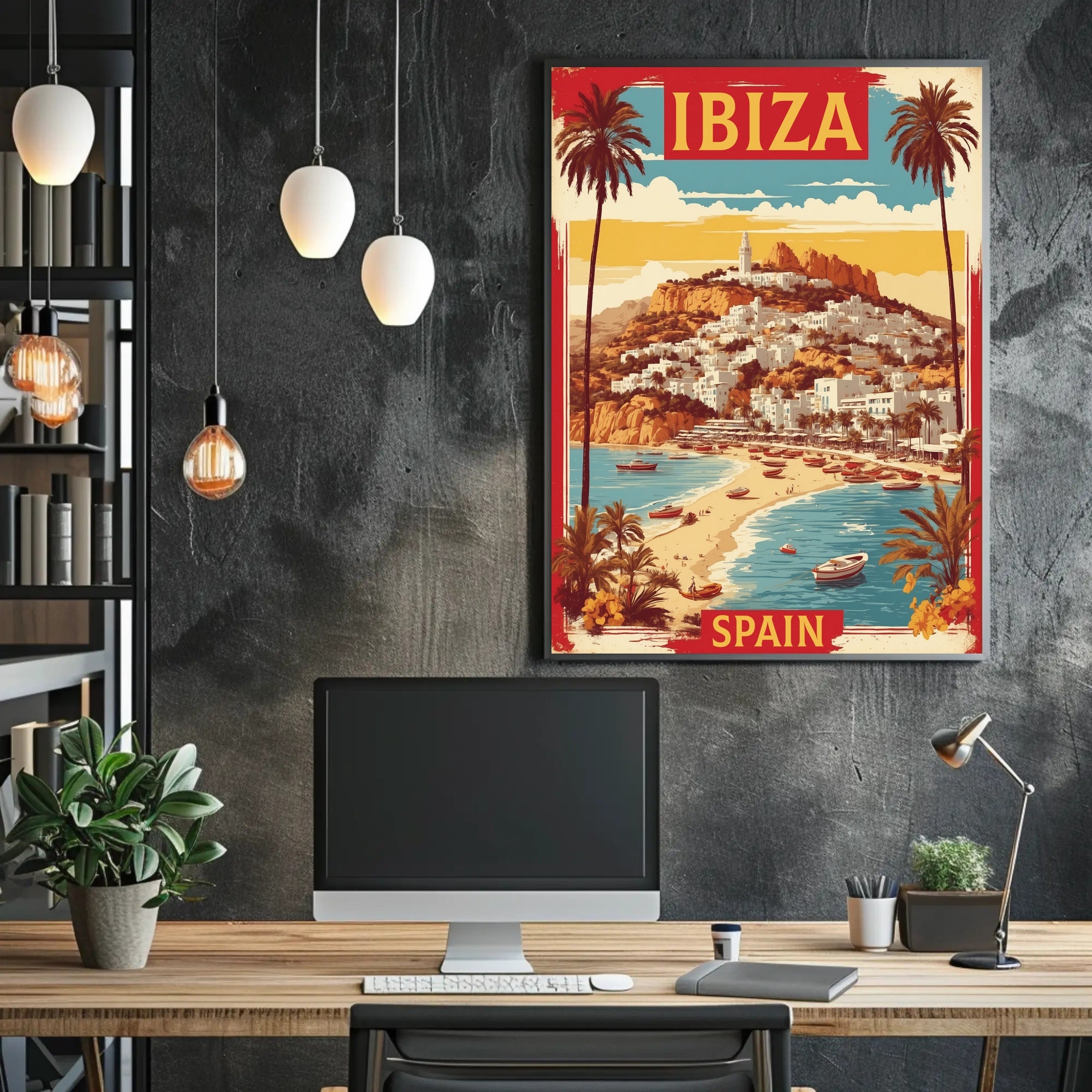 Ibiza Mediterranean Seaside Travel Poster PosterGoat