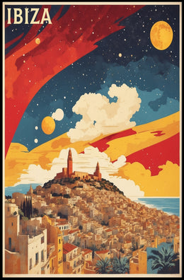 Ibiza's Dreamy Landscape Vintage Travel Poster PosterGoat