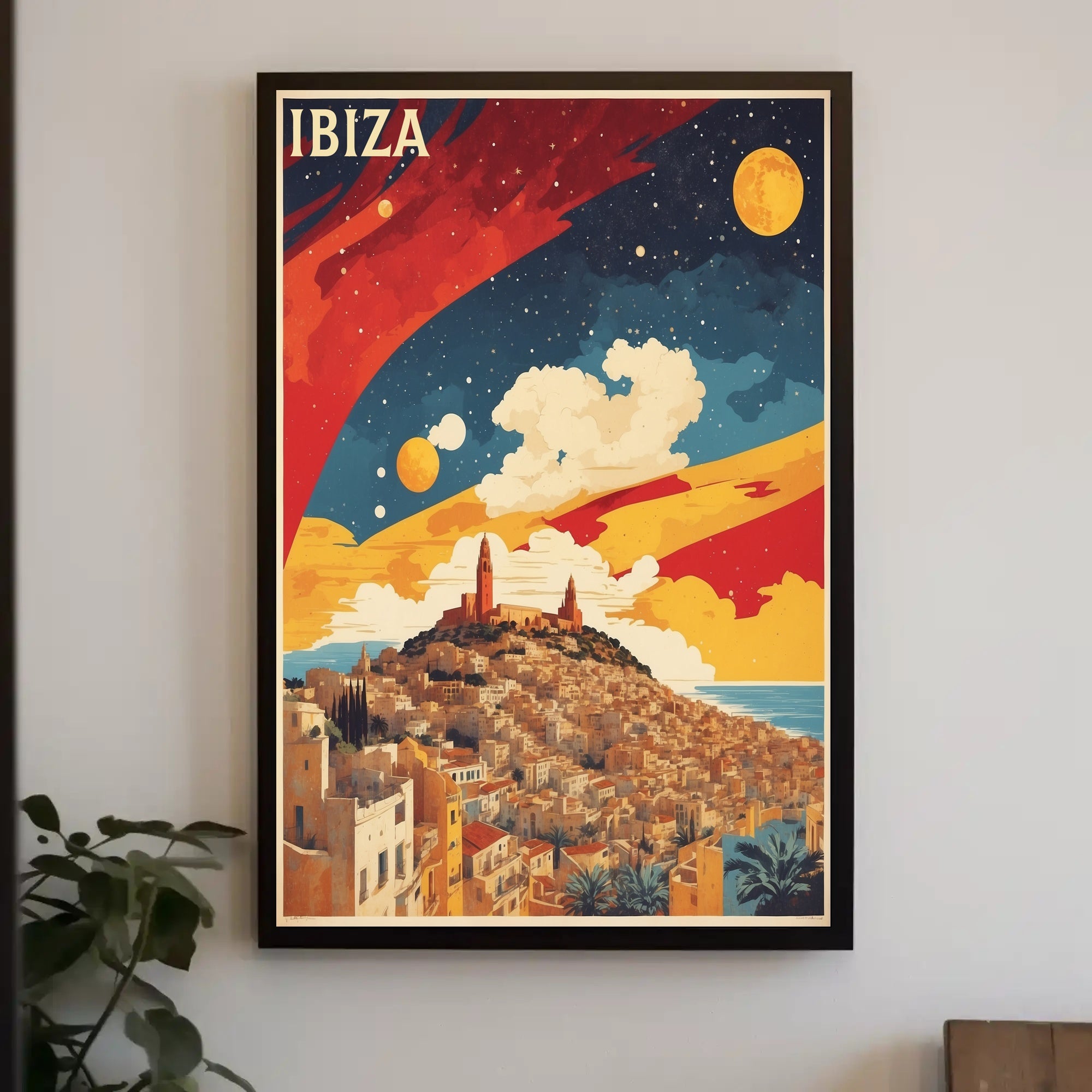 Ibiza's Dreamy Landscape Vintage Travel Poster PosterGoat